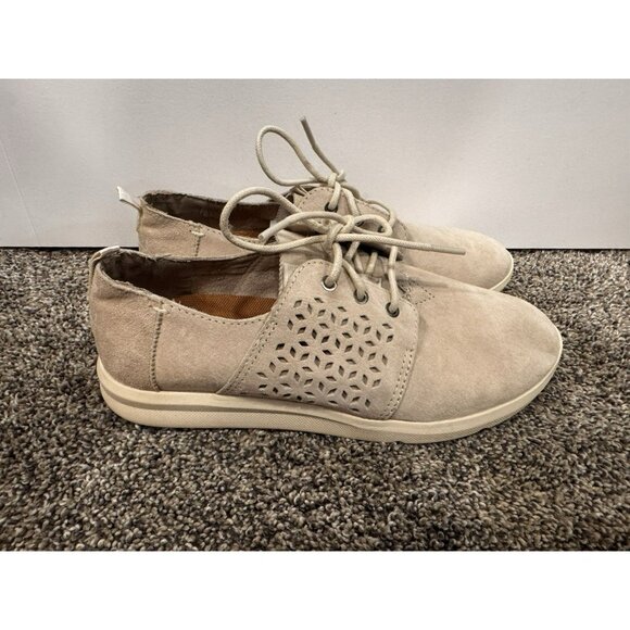 TOMS Del Rey Birch Suede Mosaic Tile Shoes Size 8 EUC - Picture 2 of 6
